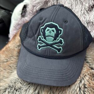 Howler Brothers Dark Gray Cap with Teal Monkey Skull